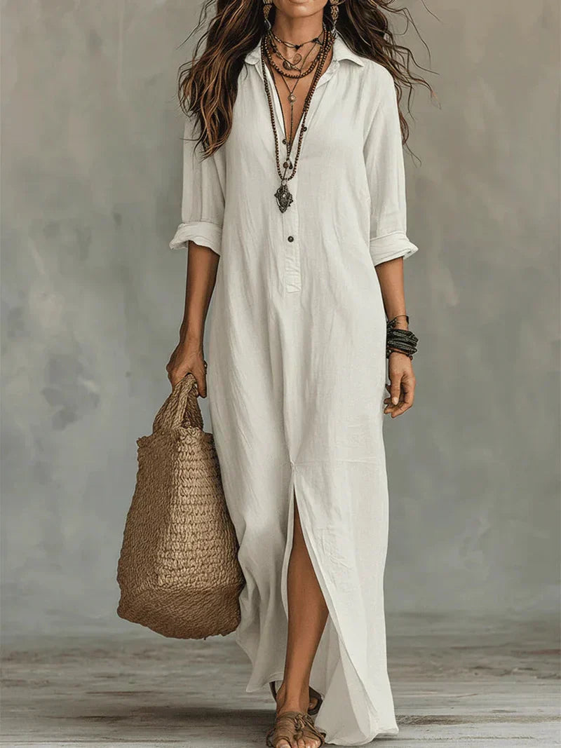 Sheila | Vestido maxi con silueta favorecedora versátil para el día a día