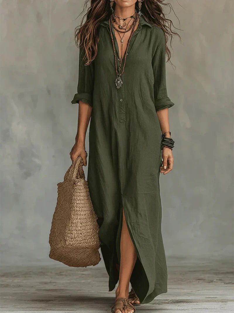 Sheila | Vestido maxi con silueta favorecedora versátil para el día a día