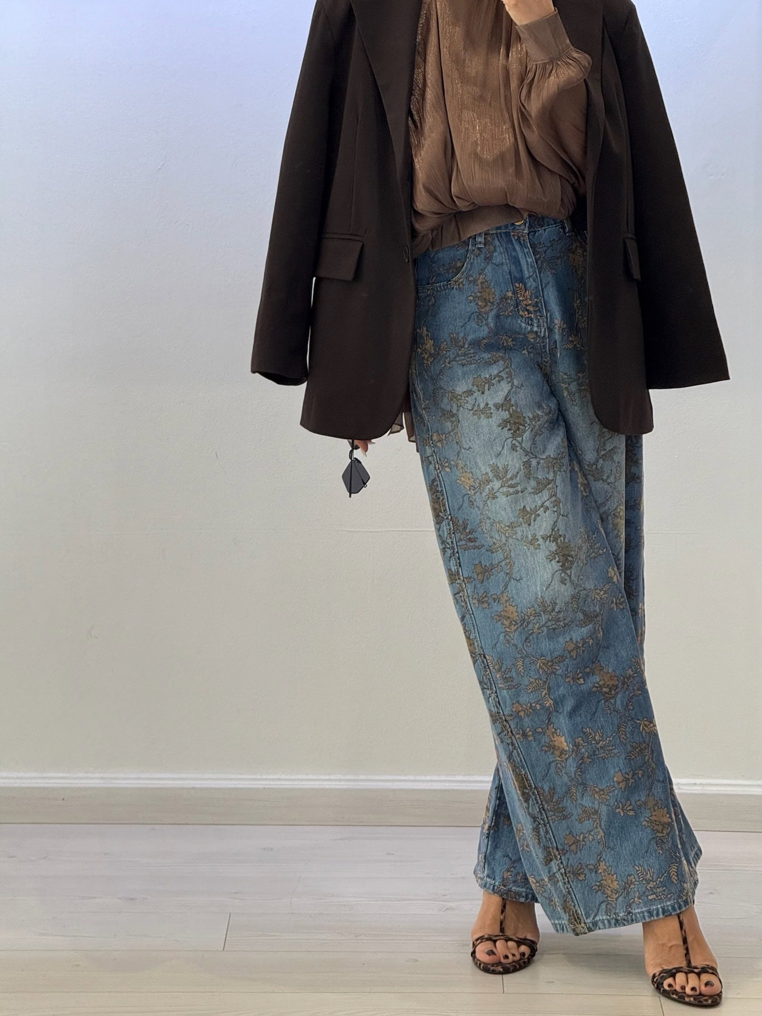 EMILY | JEANS WIDE LEG FLORAL
