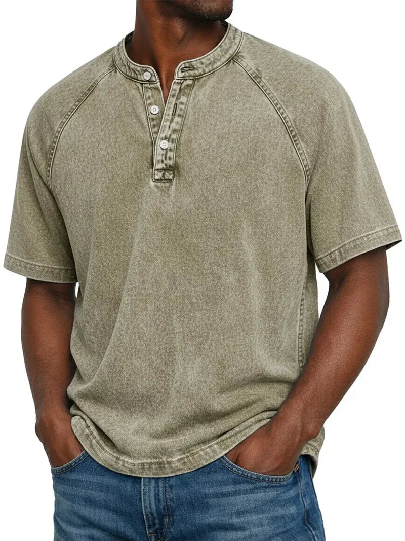 Iker | Camisa Vintage con Botones para Hombre