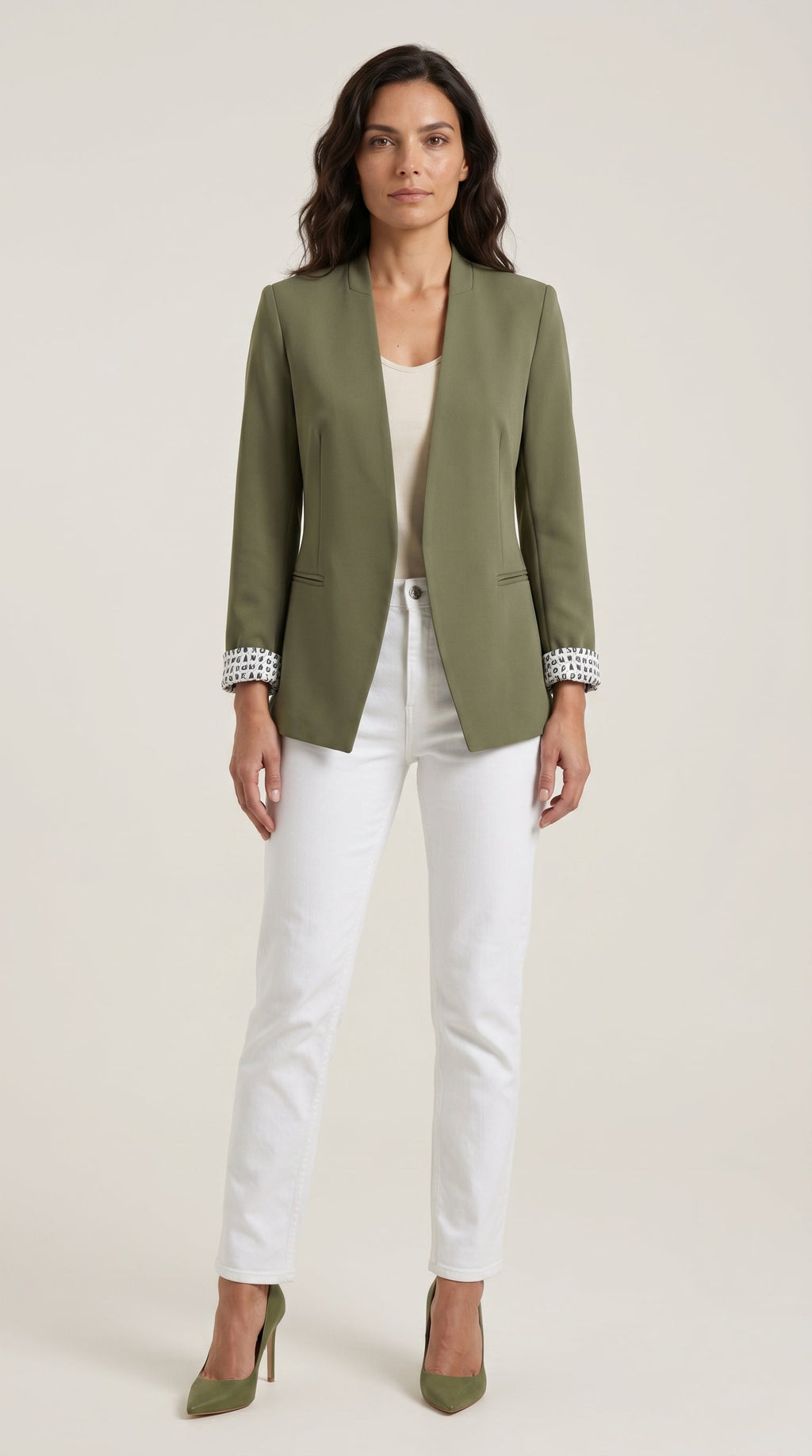 Blazer de corte recto con hombreras