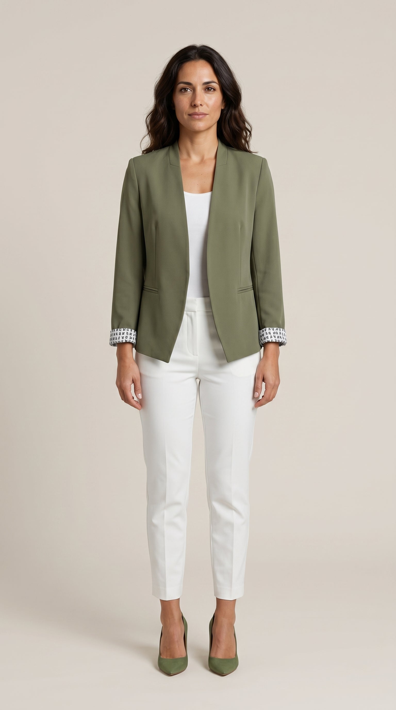 Blazer de corte recto con hombreras