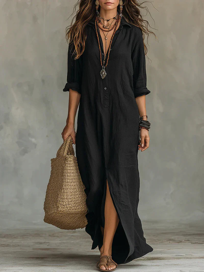 Sheila | Vestido maxi con silueta favorecedora versátil para el día a día
