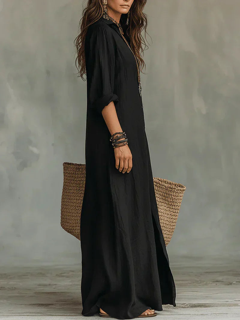 Sheila | Vestido maxi con silueta favorecedora versátil para el día a día