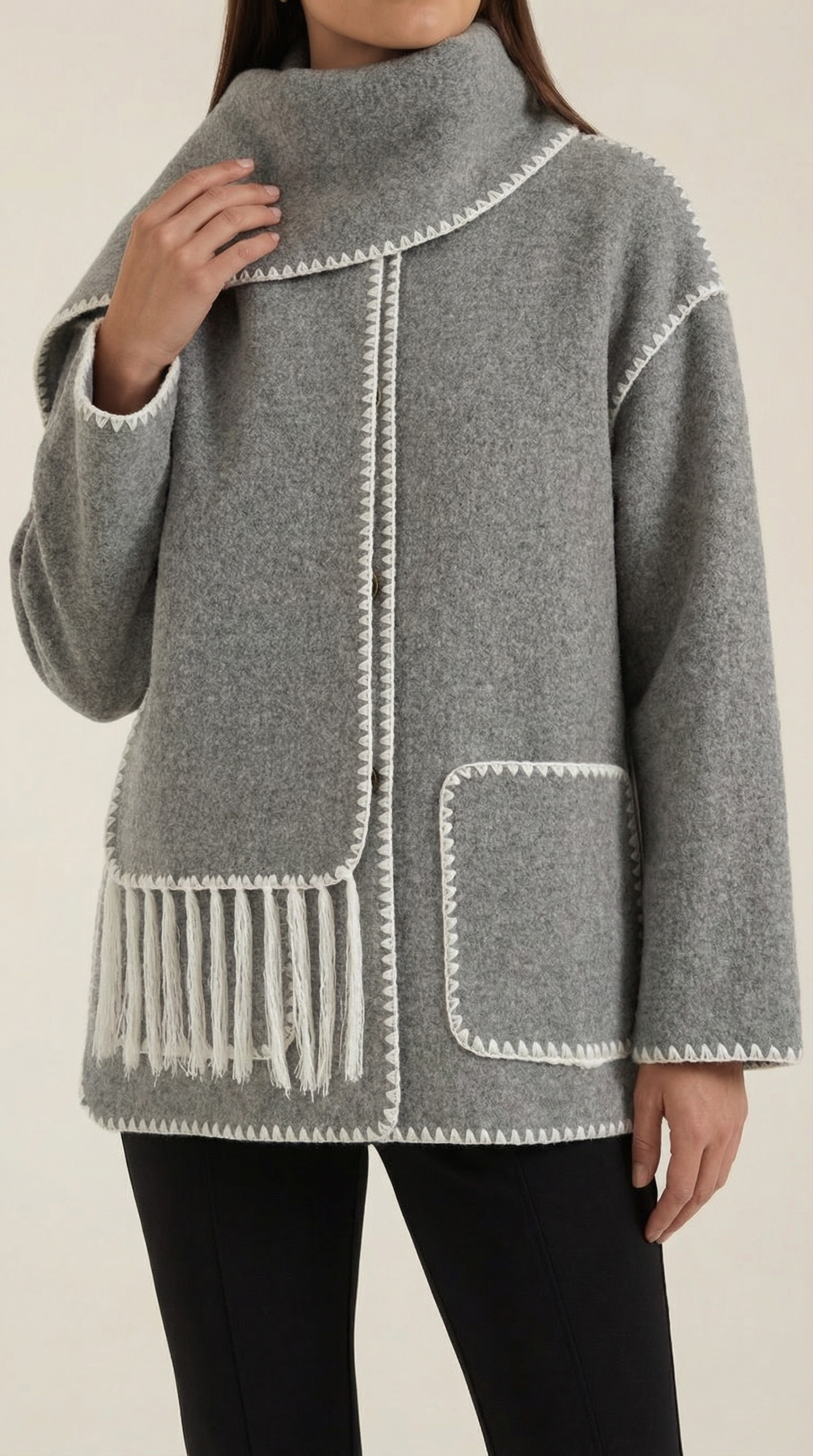Chaqueta Catherine con bufanda de contraste