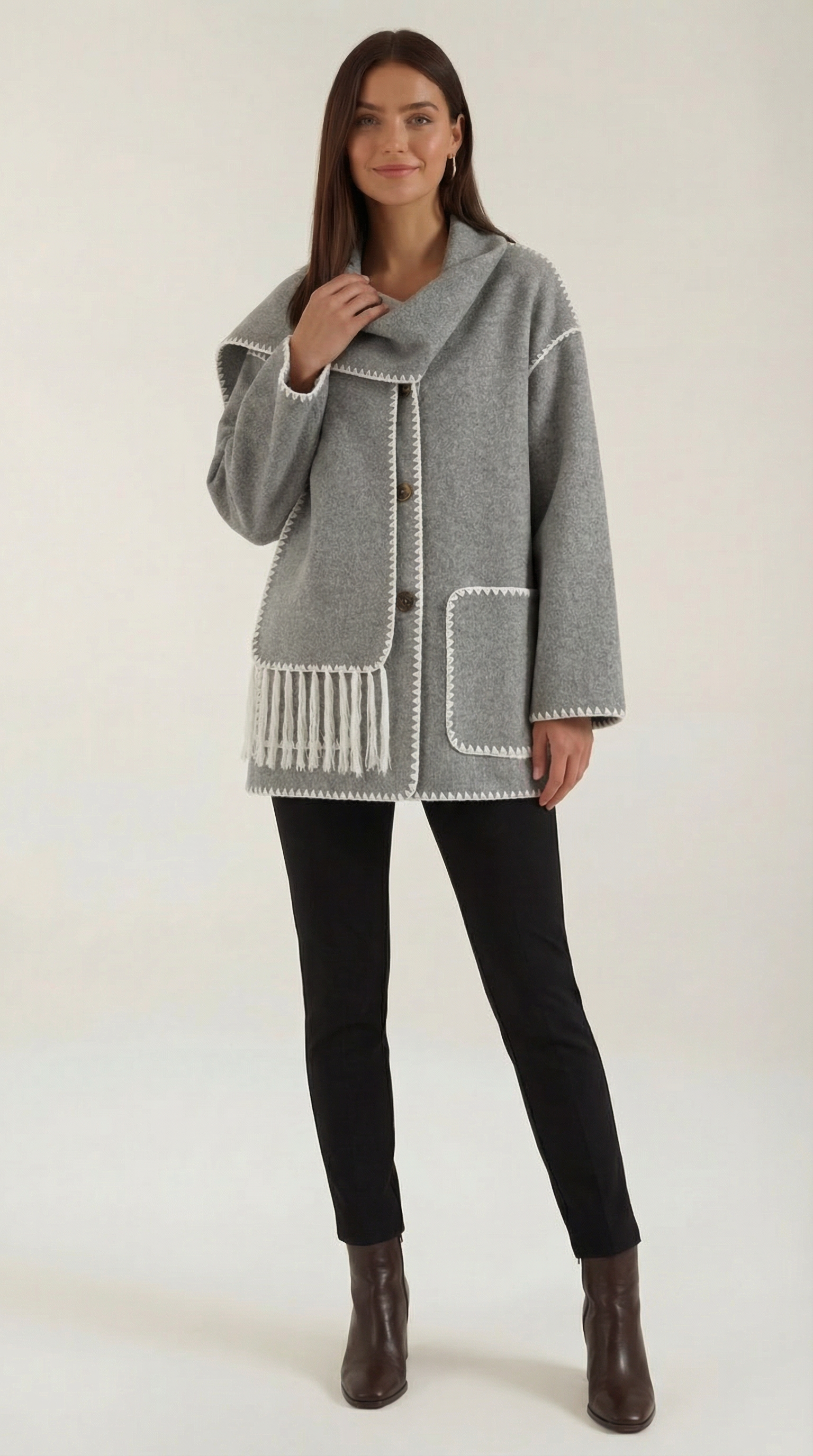 Chaqueta Catherine con bufanda de contraste