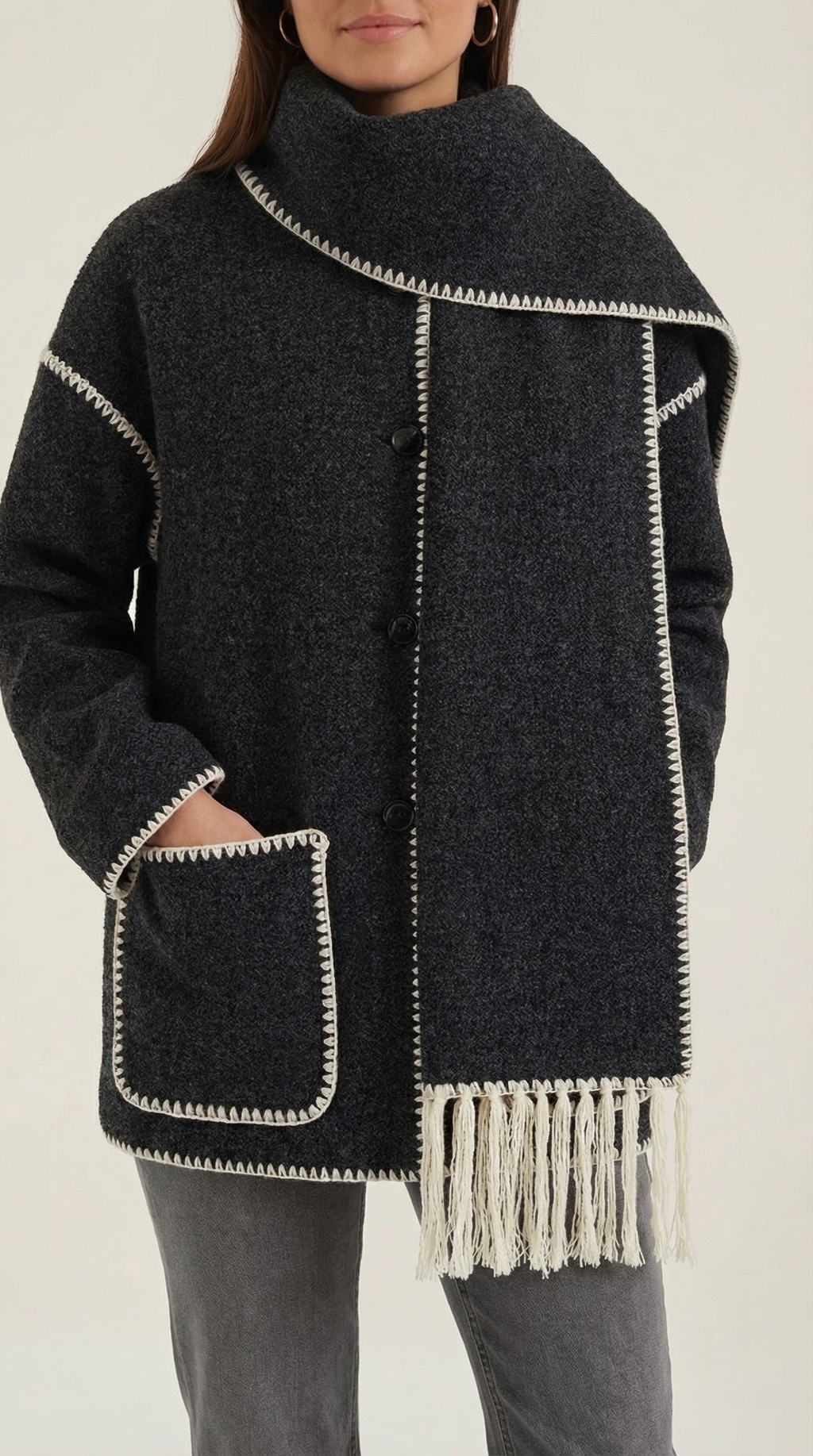Chaqueta Catherine con bufanda de contraste