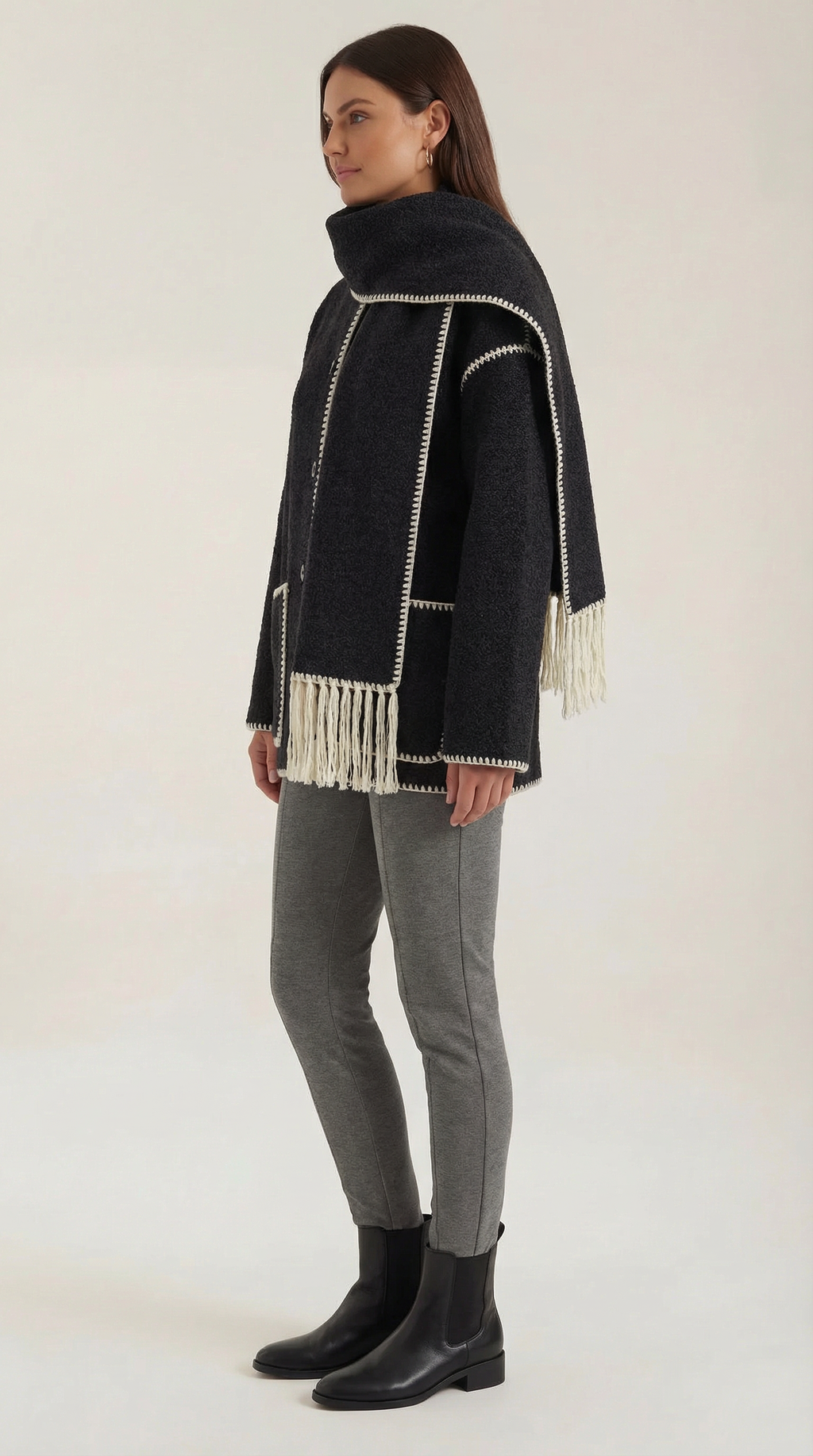 Chaqueta Catherine con bufanda de contraste