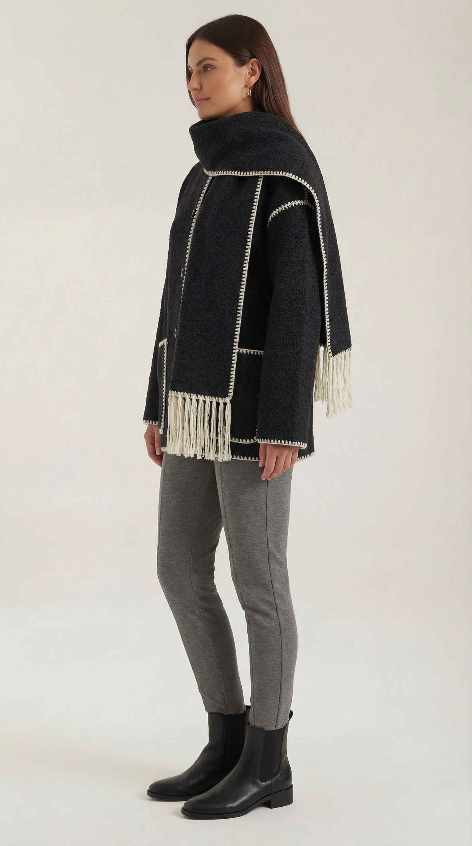 Chaqueta Catherine con bufanda de contraste
