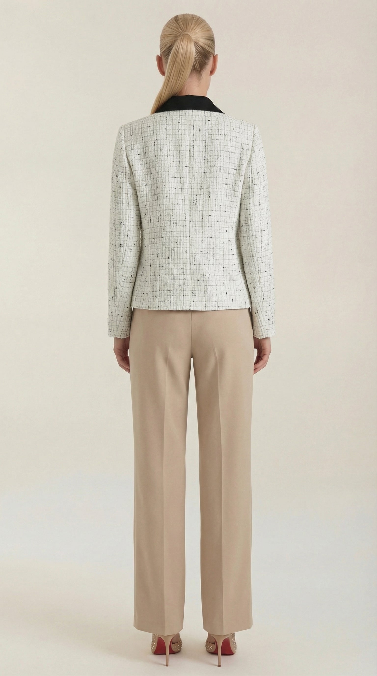 Chaqueta Heidi de tweed con cuello a contraste