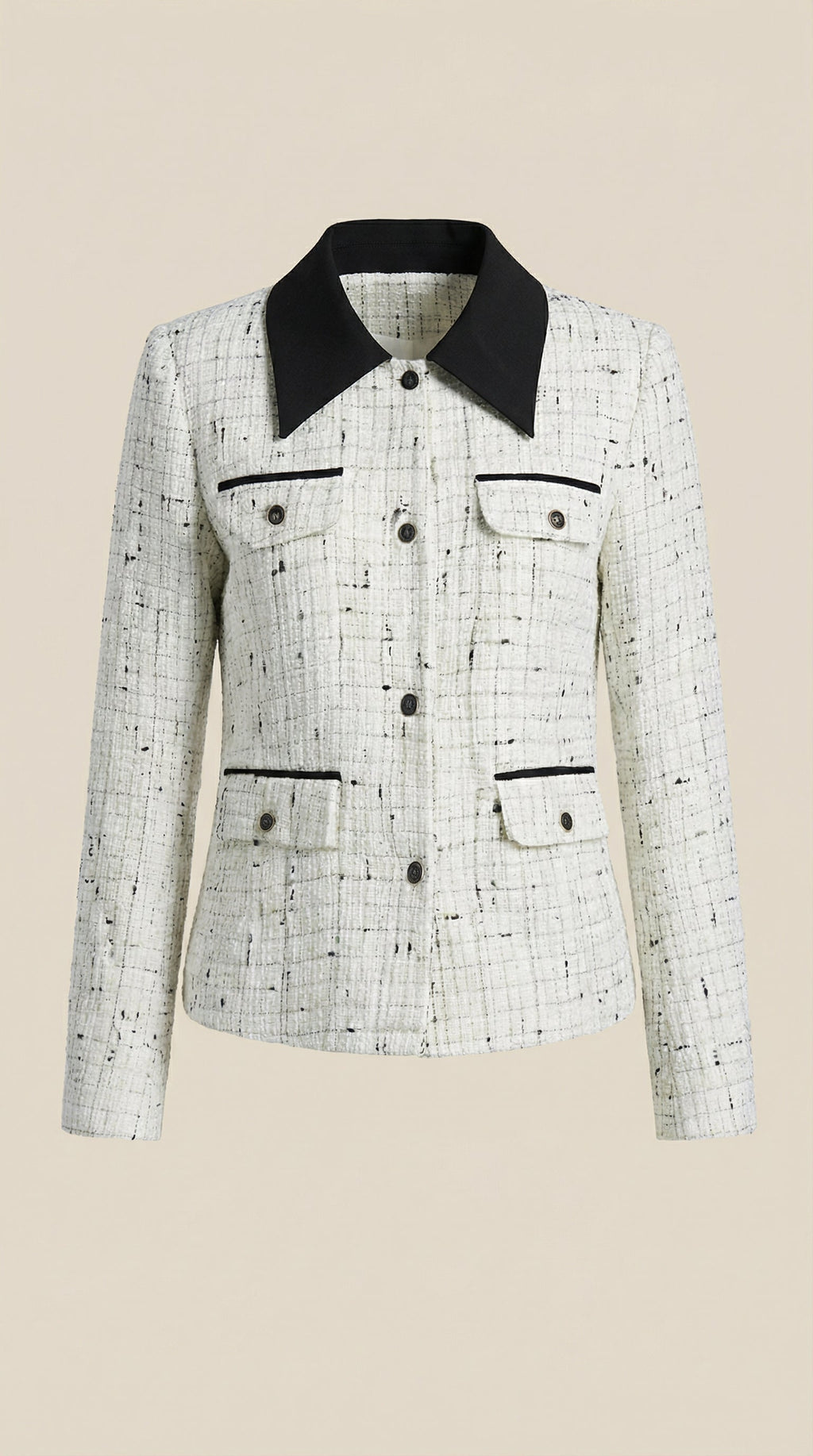 Chaqueta Heidi de tweed con cuello a contraste