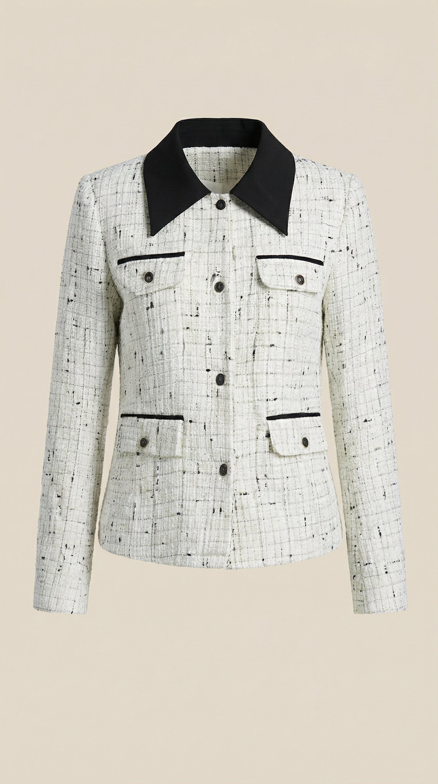 Chaqueta Heidi de tweed con cuello a contraste