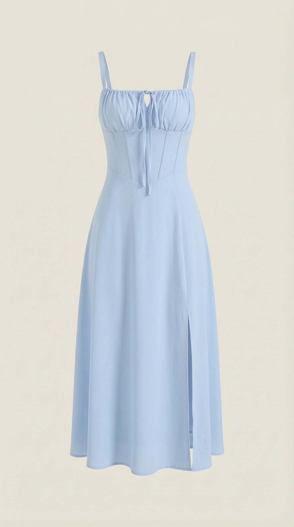 Vestido Midi Jade con Detalles de Cordones