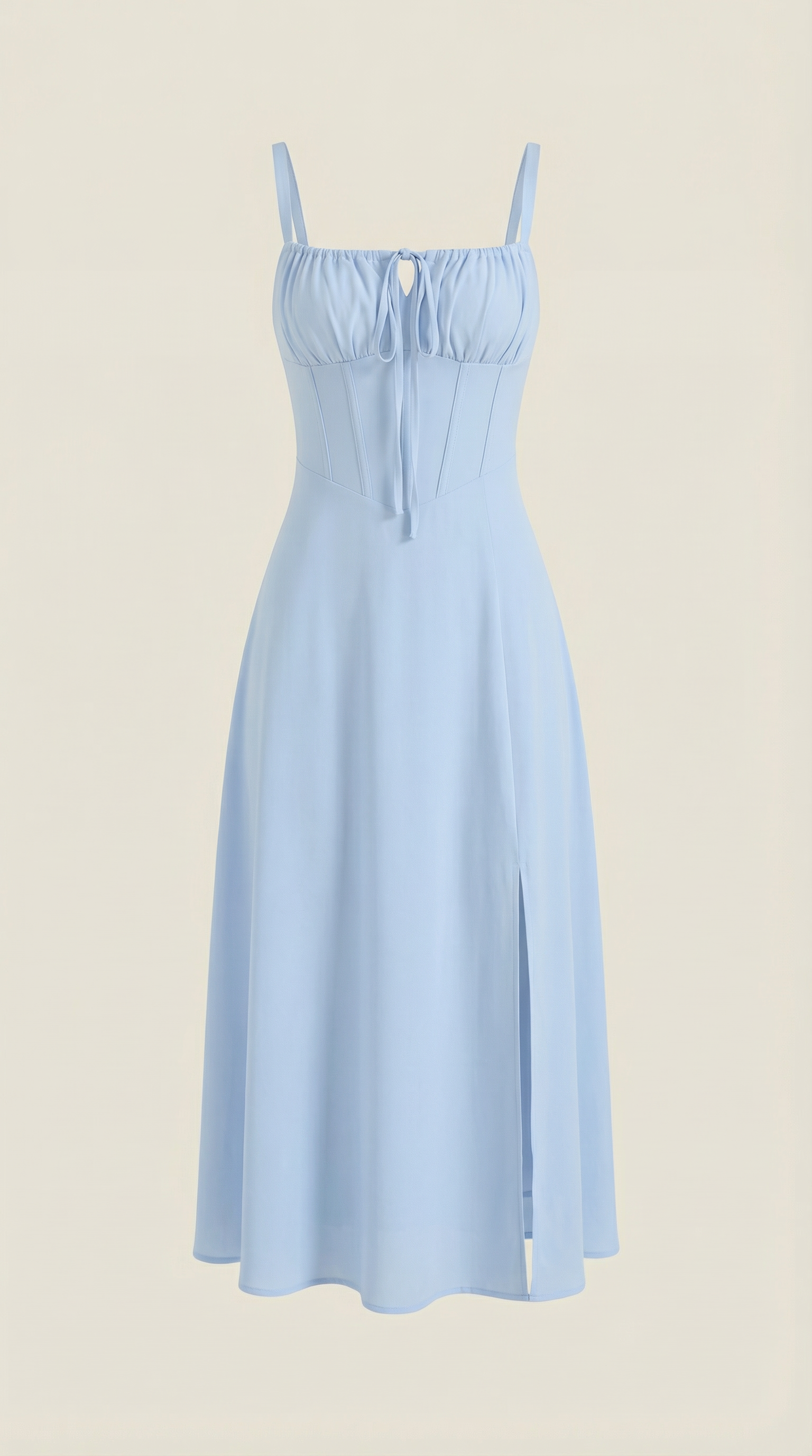 Vestido Midi Jade con Detalles de Cordones