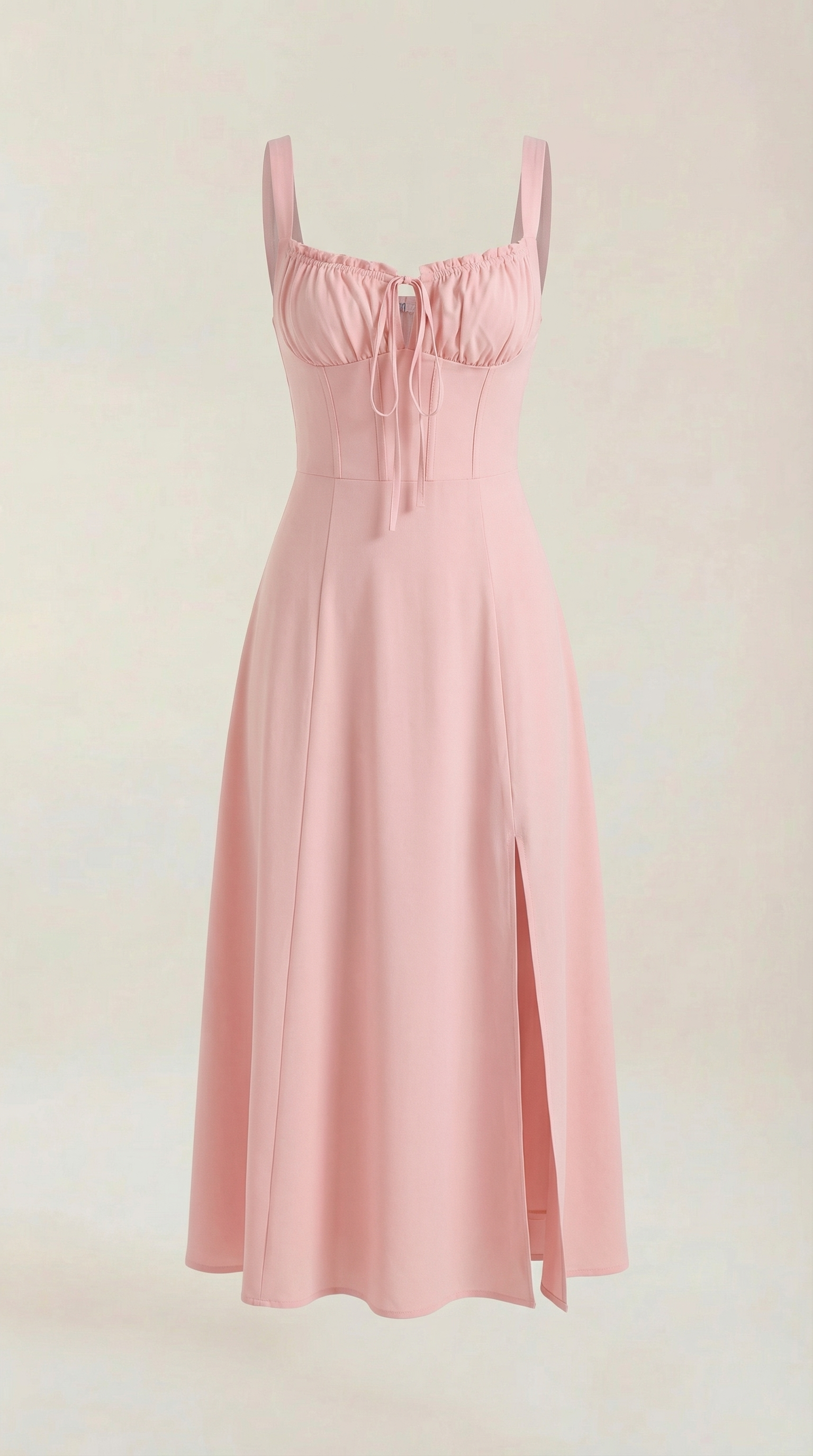 Vestido Midi Jade con Detalles de Cordones