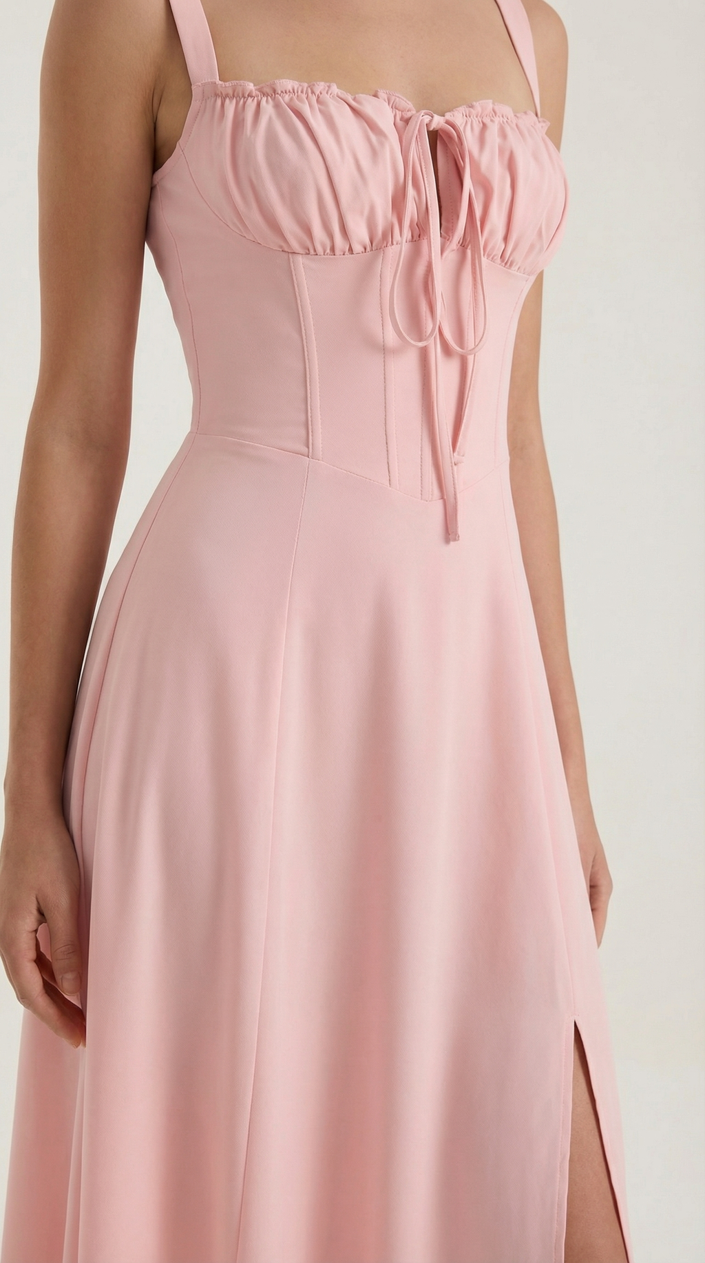 Vestido Midi Jade con Detalles de Cordones