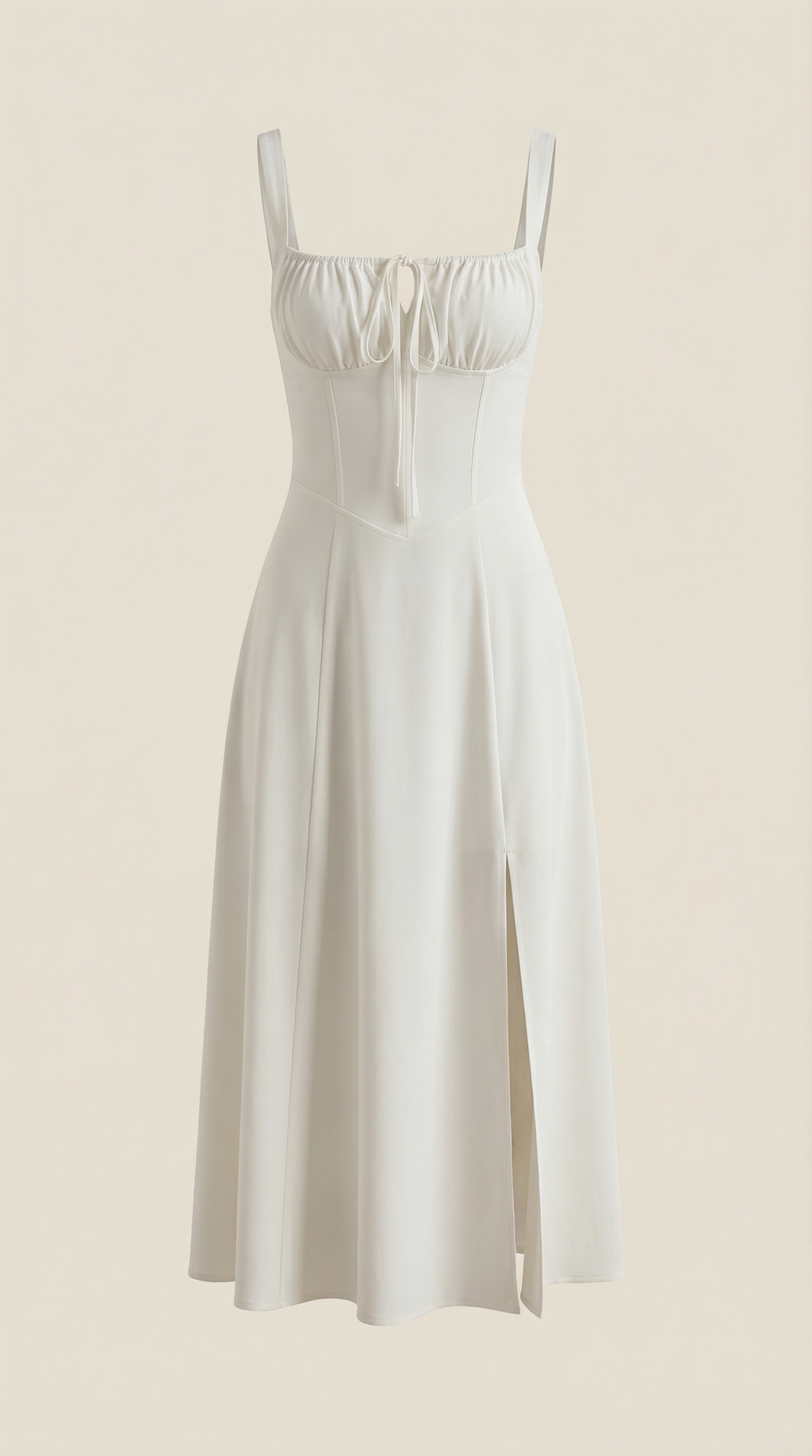 Vestido Midi Jade con Detalles de Cordones