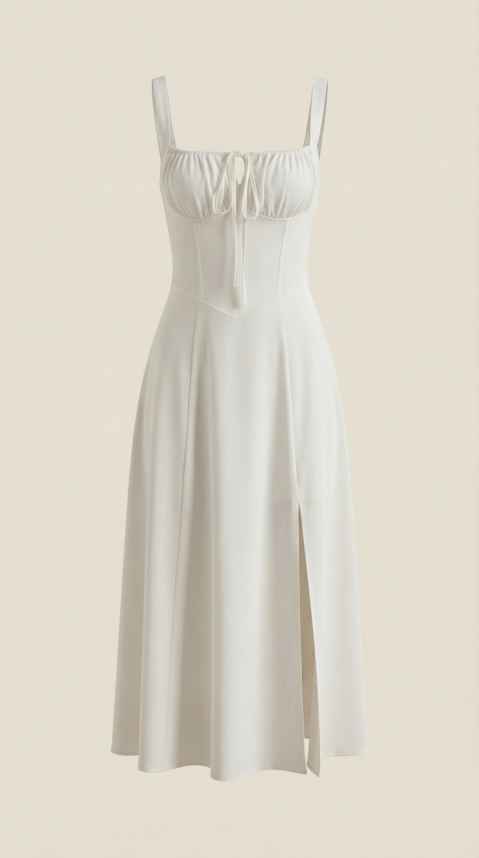 Vestido Midi Jade con Detalles de Cordones
