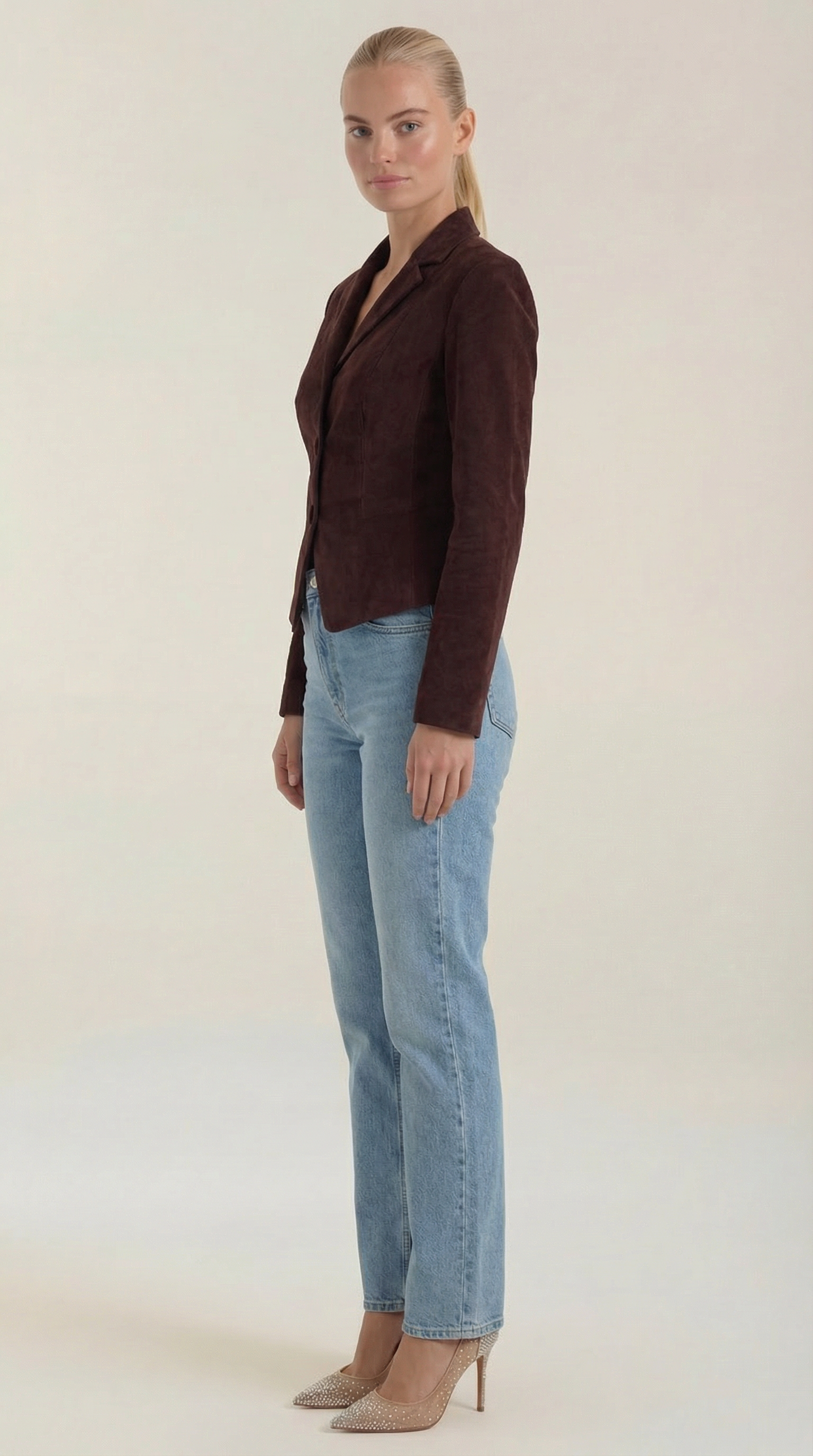 Chaqueta de terciopelo Natasha con cierre de botones