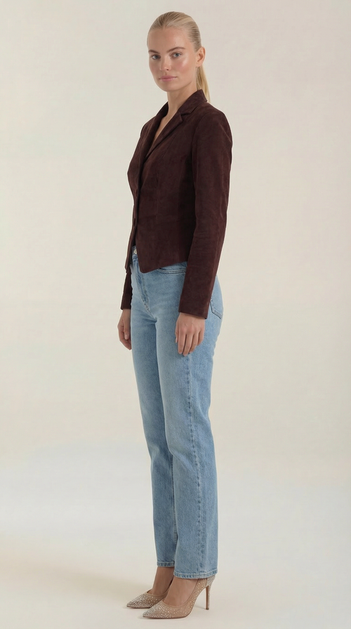 Chaqueta de terciopelo Natasha con cierre de botones