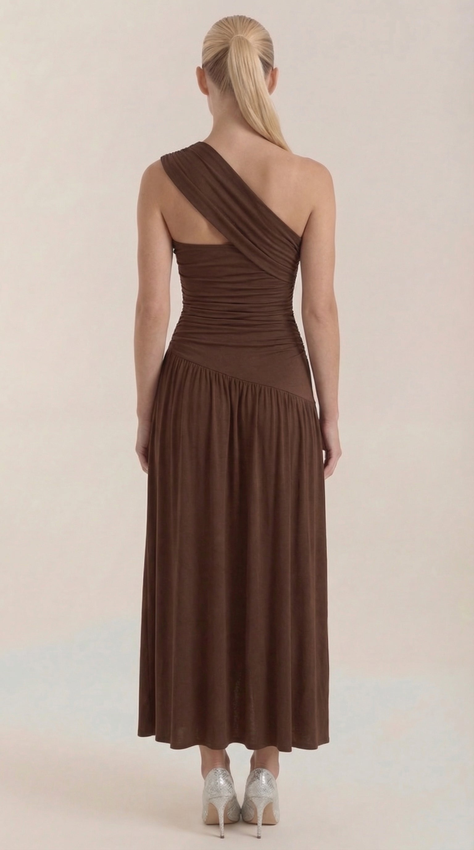 Vestido Maxi Asimétrico de Un Hombro Enid