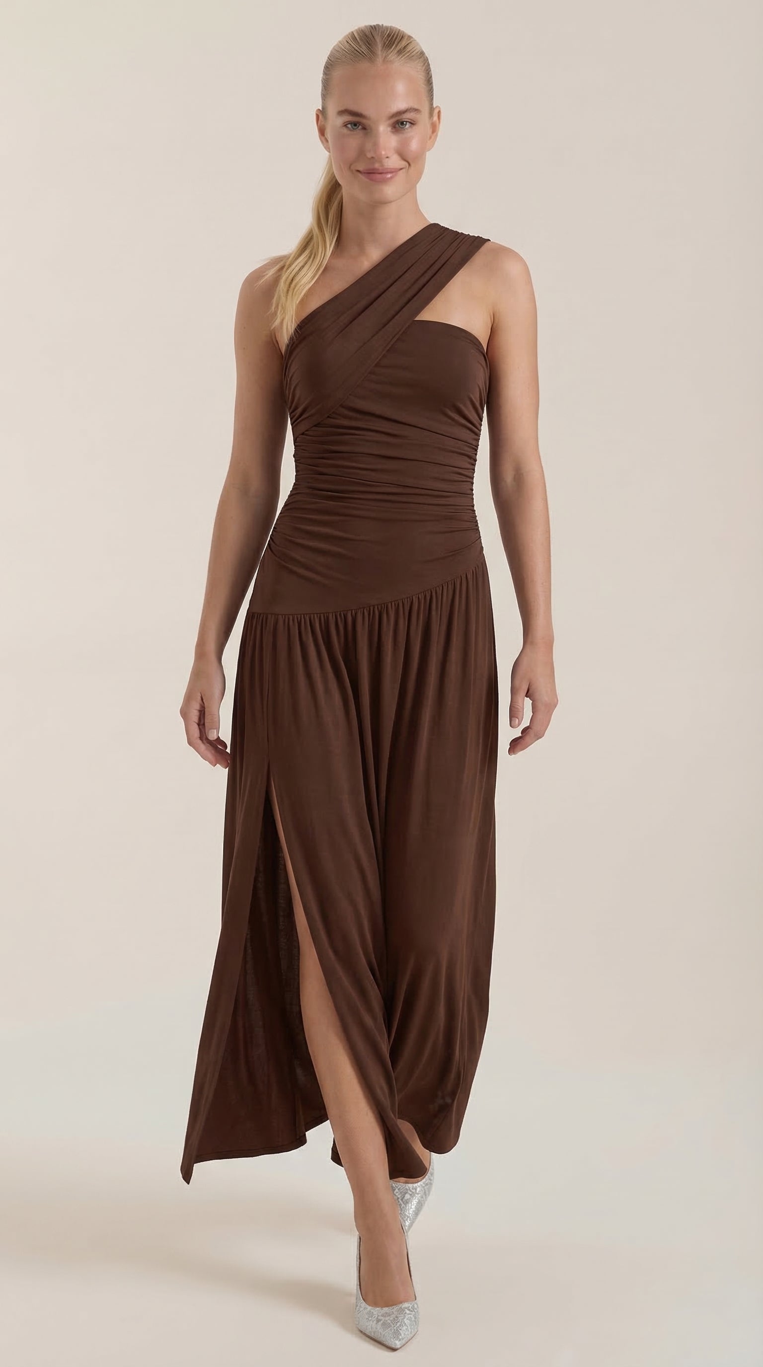 Vestido Maxi Asimétrico de Un Hombro Enid