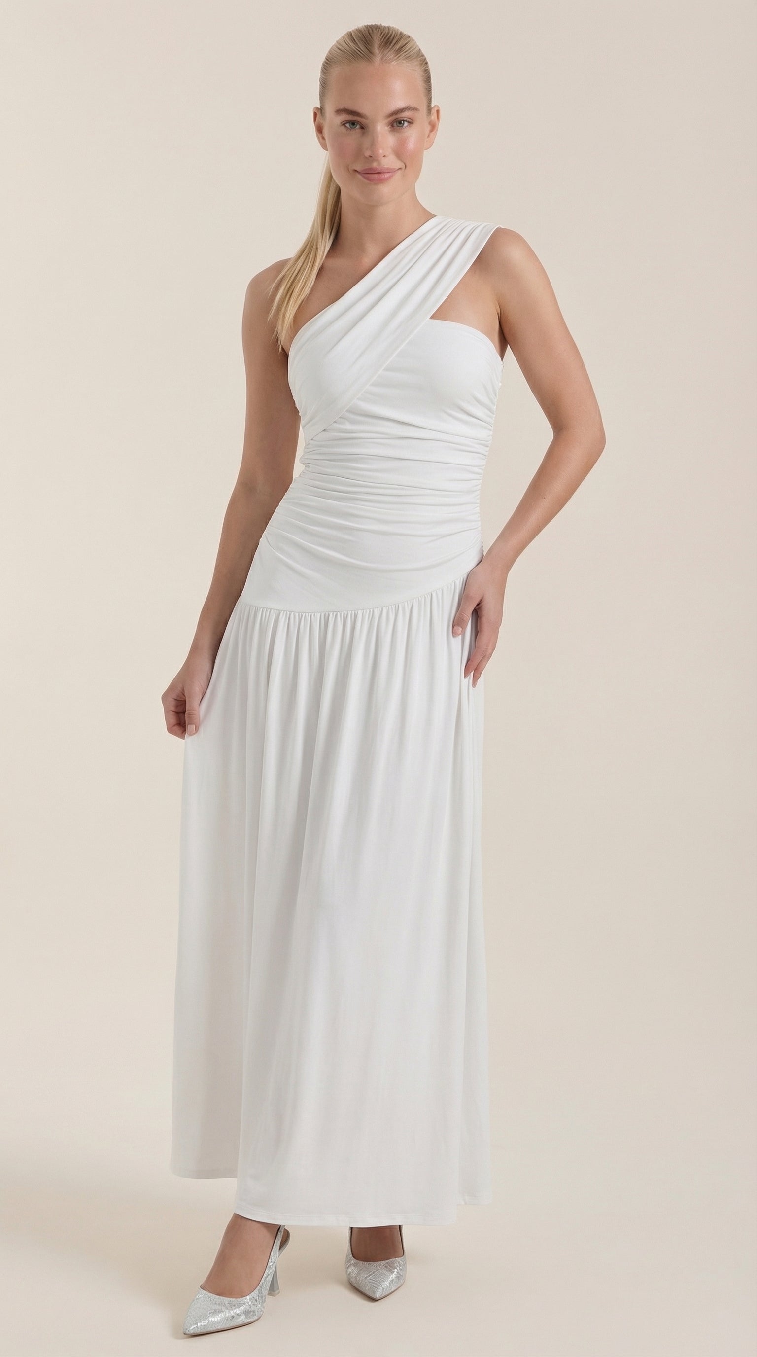 Vestido Maxi Asimétrico de Un Hombro Enid